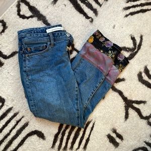 pilcro embroidered jeans